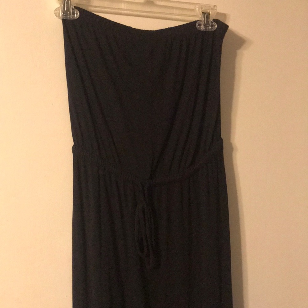 Black strapless maxi